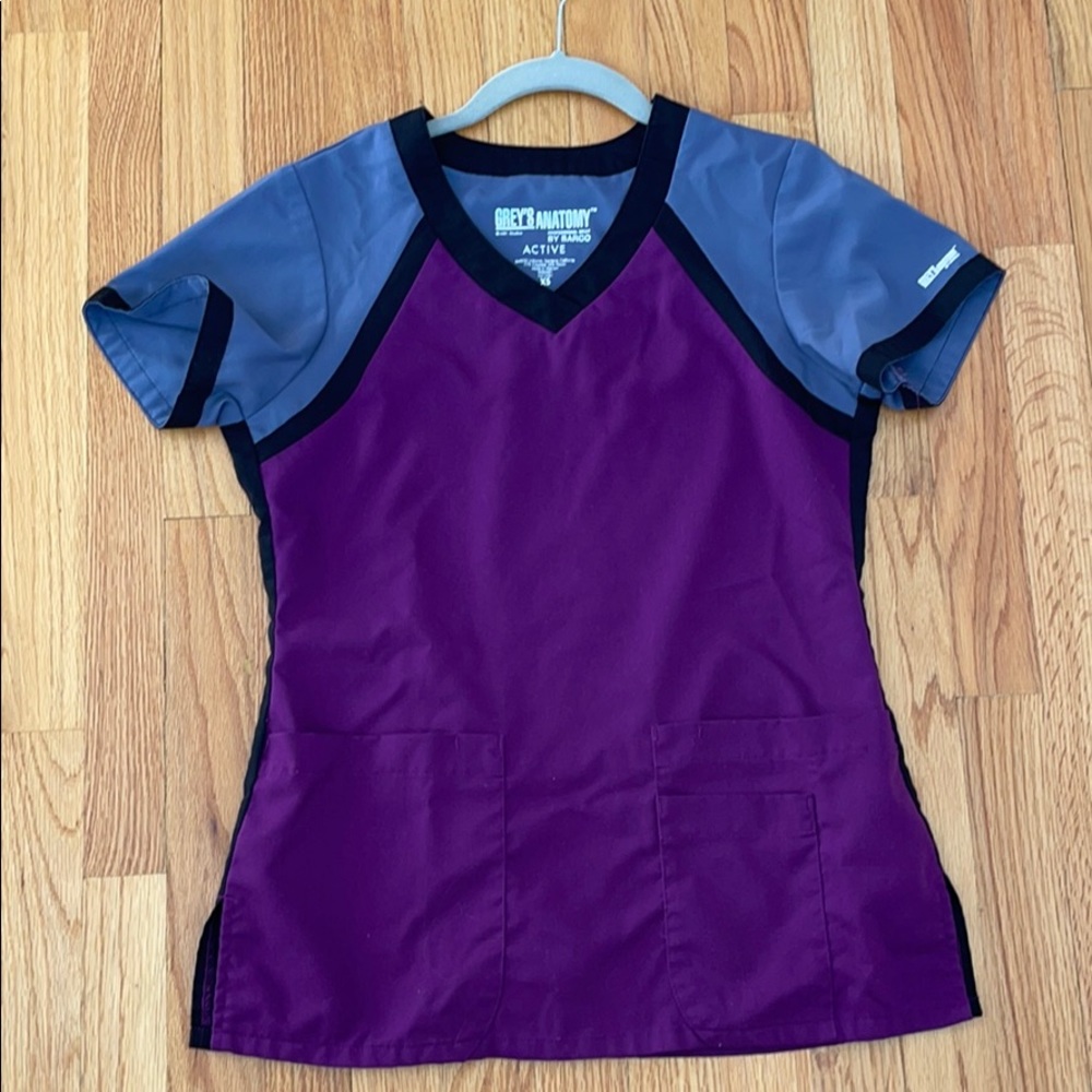 Greys Anatomy Scrub top 3-Pocket Color Block Top